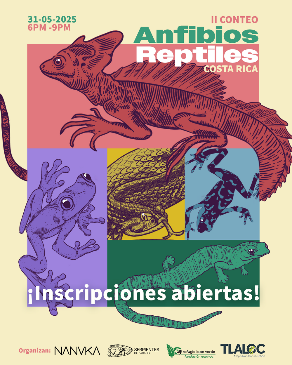 I y II Conteo Nacional de Anfibios y Reptiles de C.R.