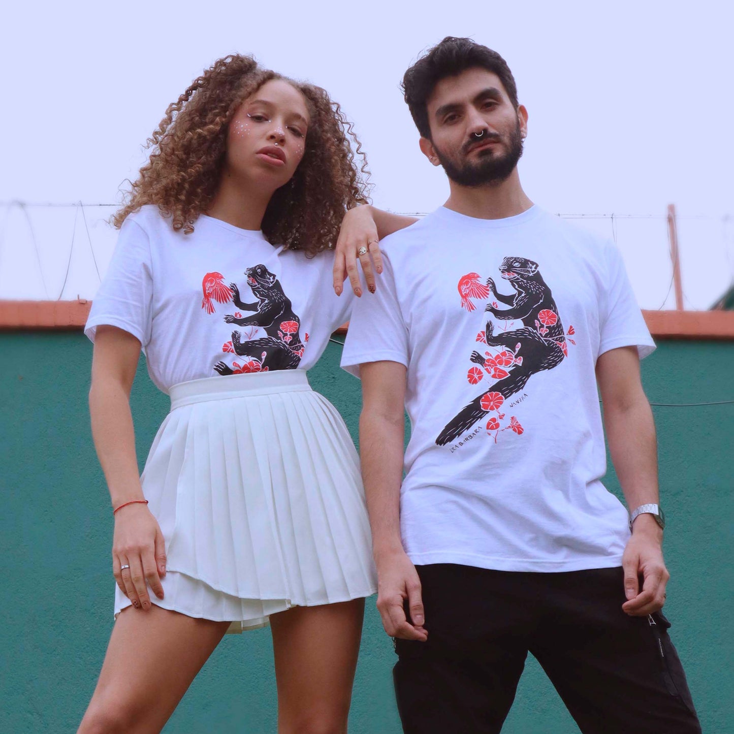 Camiseta de algodón, serigrafía a dos tintas, diseño Tolomuco-Eira Barbara.